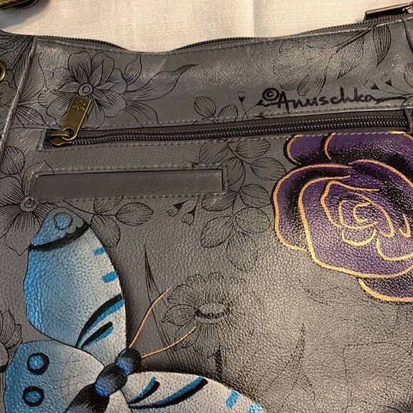 Anuschka Floral Paradise hand painted leather hobo bag - Picture 5 of 12